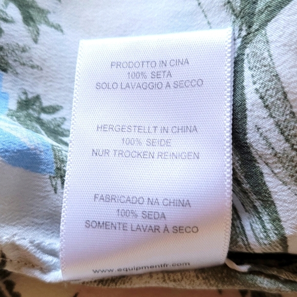 Equipment - Silk Fern Floral Multi Color Sleeveless Blouse - Picture 6 of 6